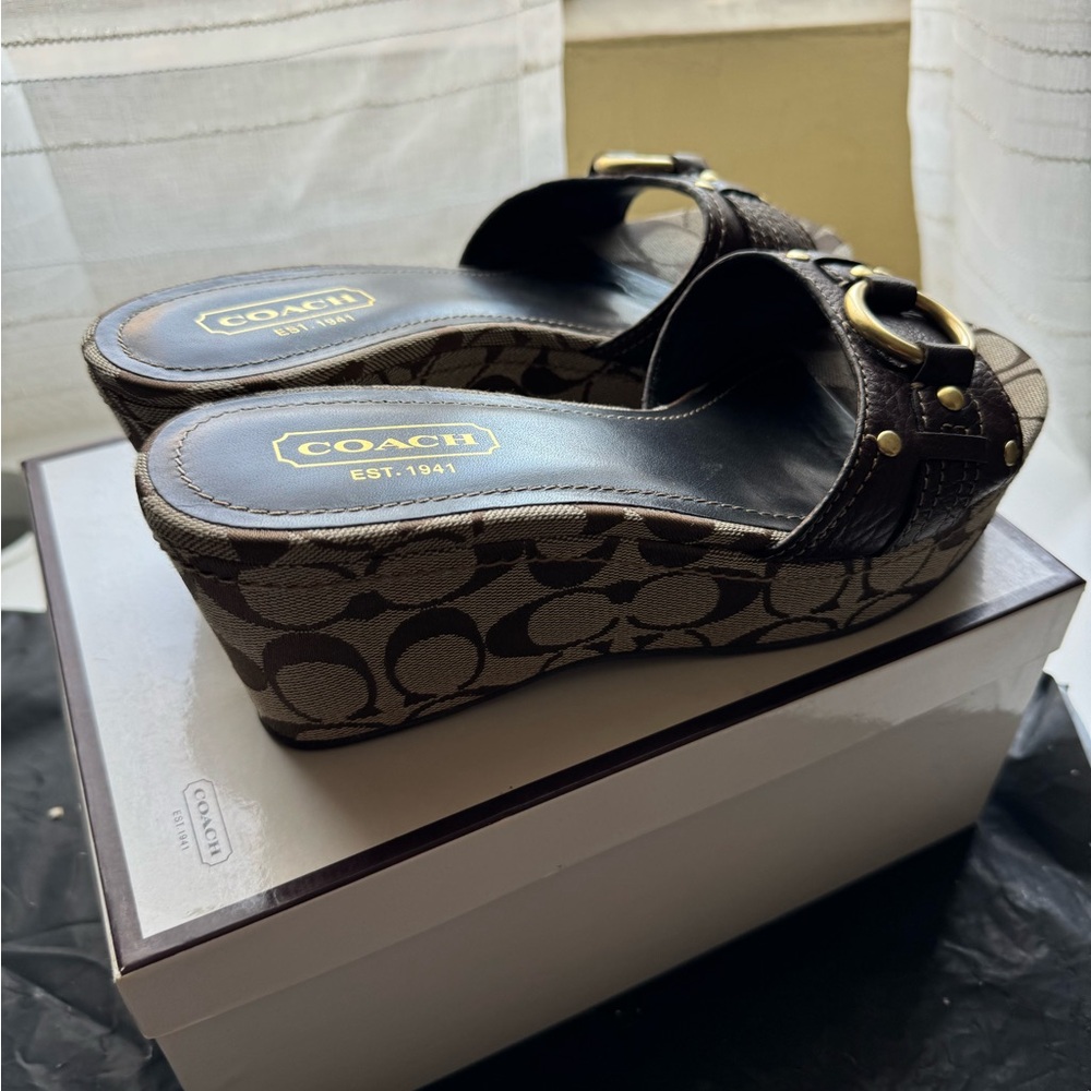 Coach Janessa wedge sandals, women’s size 7.5 (Used)